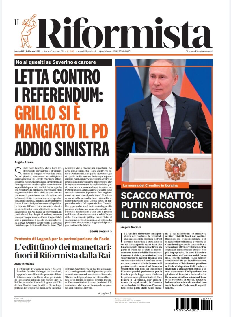 Quotidiano del 22 febbraio 2022