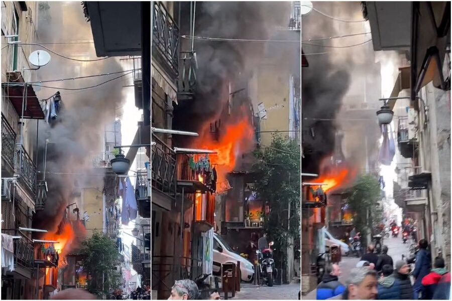 Fiamme in un’abitazione dei Quartieri Spagnoli: immagini impressionanti