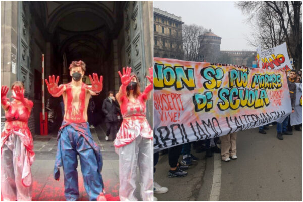 Studenti in piazza contro l’alternanza scuola-lavoro, a Napoli il PD nel mirino: “Avete le mani sporche di sangue”