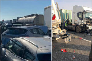 Maxi incidente sull’A26, coinvolti 40 veicoli e 4 camion: due morti e dieci feriti per i tamponamenti a catena causa nebbia
