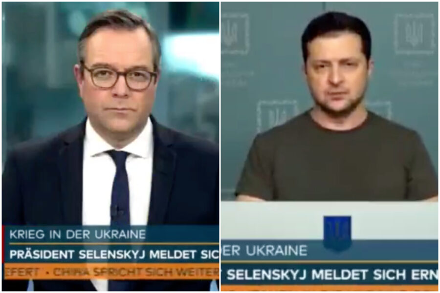 “Gli atti criminali della Russia sono un genocidio”, interprete scoppia in lacrime mentre traduce Zelensky
