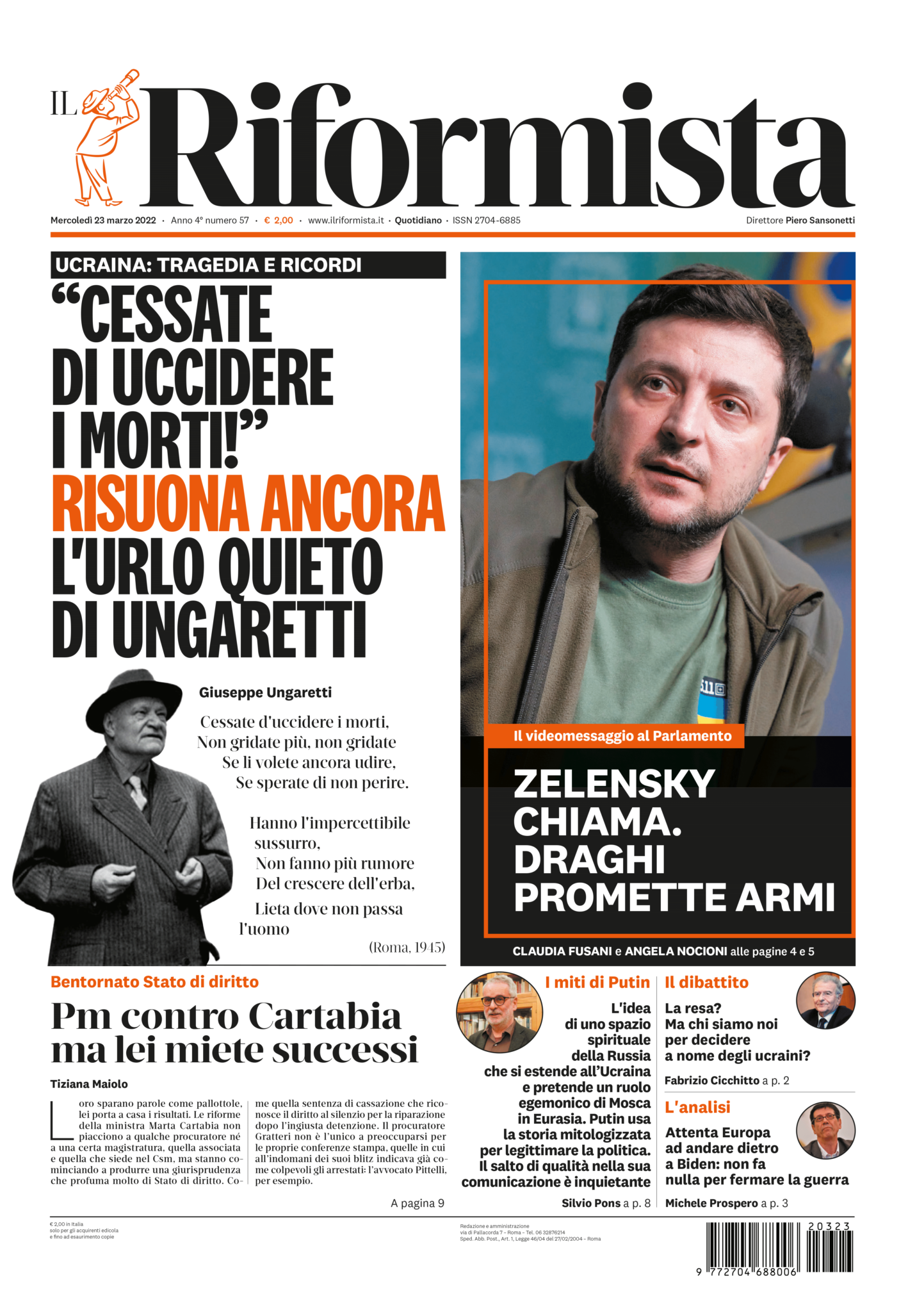 il riformista prima pagina oggi