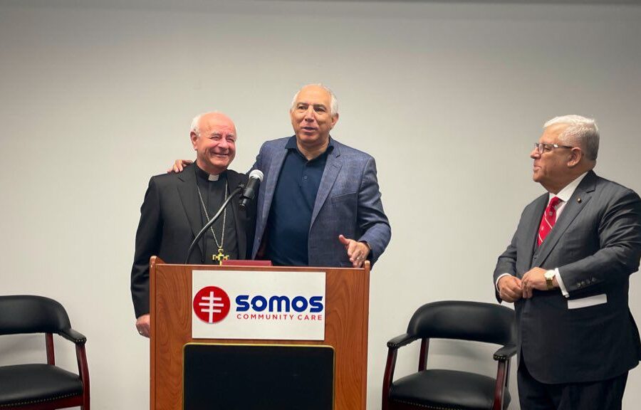 Mons. Paglia nella sede di SOMOS, New York, 30 marzo 2022