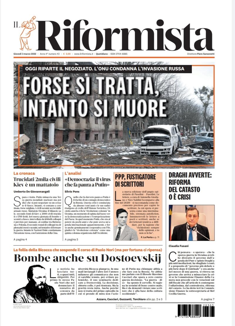 Quotidiano del 3 marzo 2022