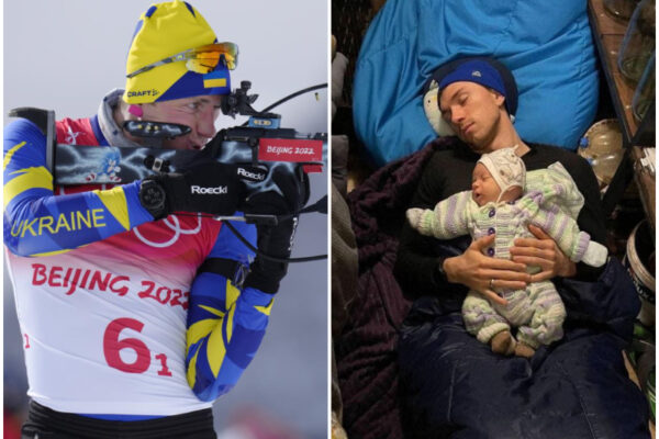Dalle Olimpiadi alla guerra, il biatleta ucraino Bohdan Tsymbal col figlio nel rifugio: “Buonanotte Europa”