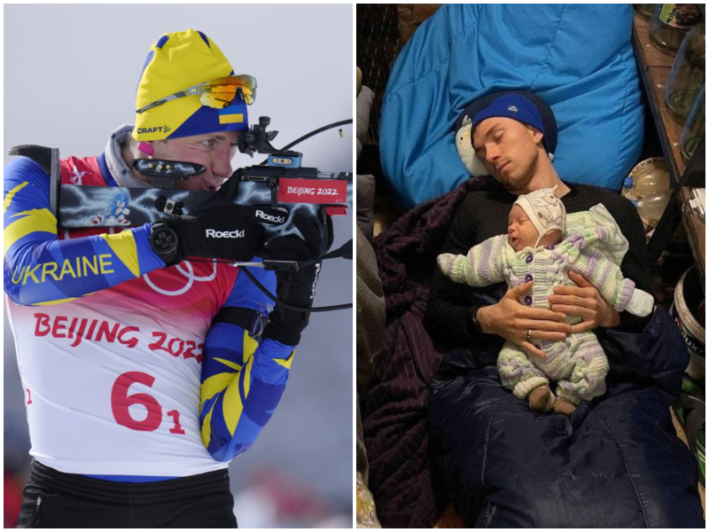 Dalle Olimpiadi alla guerra, il biatleta ucraino Bohdan Tsymbal col figlio nel rifugio: “Buonanotte Europa”