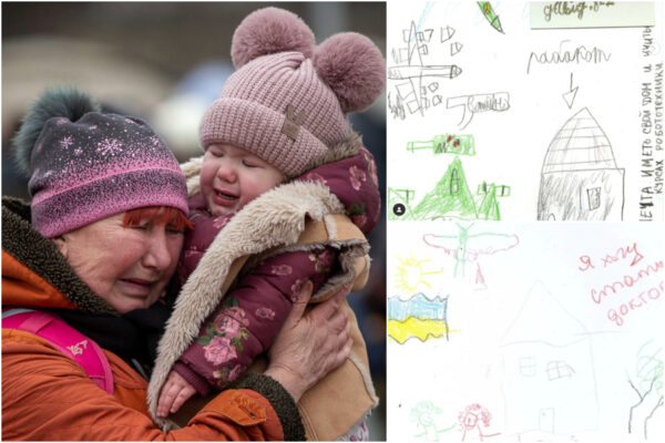 Ucraina, un milione di bambini in fuga dalla guerra: “Negli occhi l’orrore, nei disegni solo bombe e razzi”