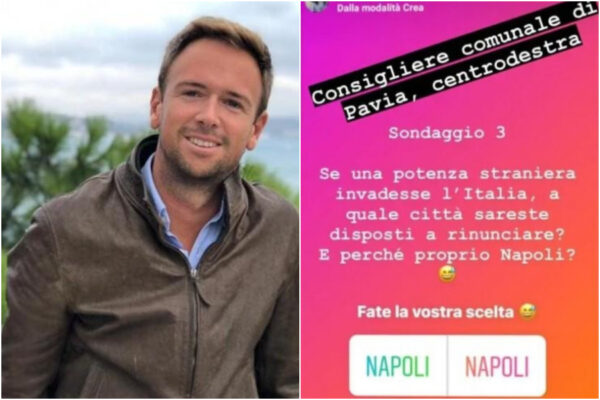 Il sondaggio ‘ironico’ di Niccolò Fraschini, il consigliere di Pavia contro Napoli: “Città a cui rinunciare in caso di invasione”