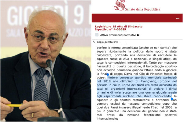 Gli ex 5 Stelle chiedono a Draghi di fermare il boicottaggio degli atleti russi e confondono la Corea del Nord con quella del Sud