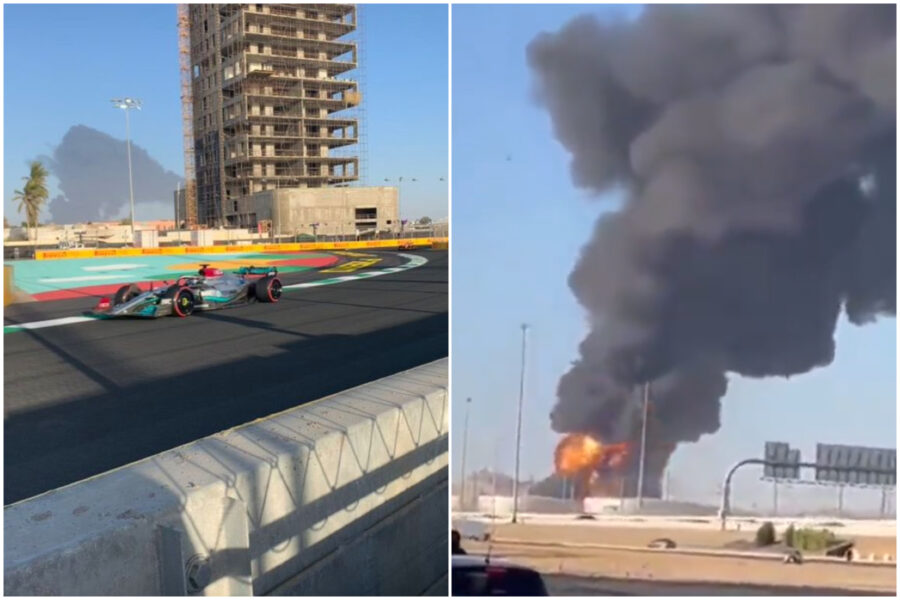 Attacco missilistico durante le prove di Formula 1 in Arabia Saudita: incendio a pochi chilometri dalla pista