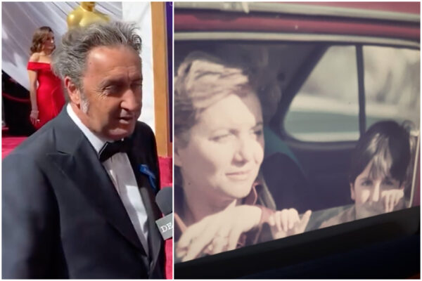 Oscar, Sorrentino e Ranieri con il nastro blu per l’Ucraina: “E’ stata la mano di Dio per tornare a mia madre”