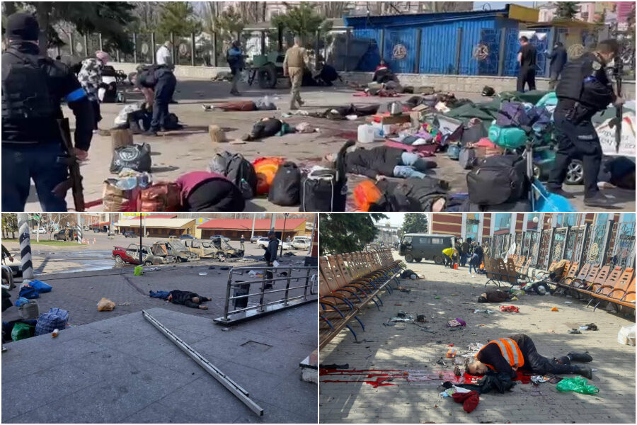 Strage a Kramatorks, bombe sulla stazione dei civili da evacuare: su un razzo la scritta in russo “Per i bambini”
