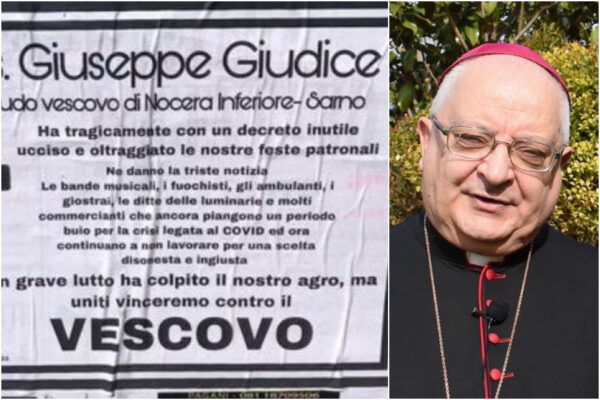 Stop processioni per Covid e Ucraina, manifesti funebri contro il vescovo: “Ha ucciso le feste”