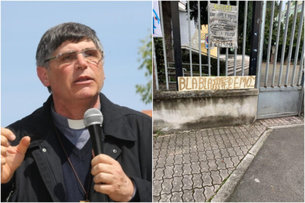Nuove minacce a don Patriciello, messaggio intimidatorio davanti la chiesa del parco Verde: “Non ho paura”