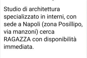 “Cercasi ragazza”, l’annuncio primitivo dello studio di architetti: “Avrà possibilità di vivere e partecipare alla professione”