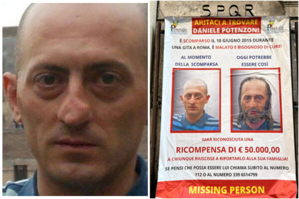 Daniele Potenzoni, la famiglia offre 50mila euro a chi lo trova: “È malato e bisognoso di cure”