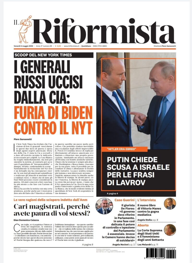 Quotidiano del 6 maggio 2022