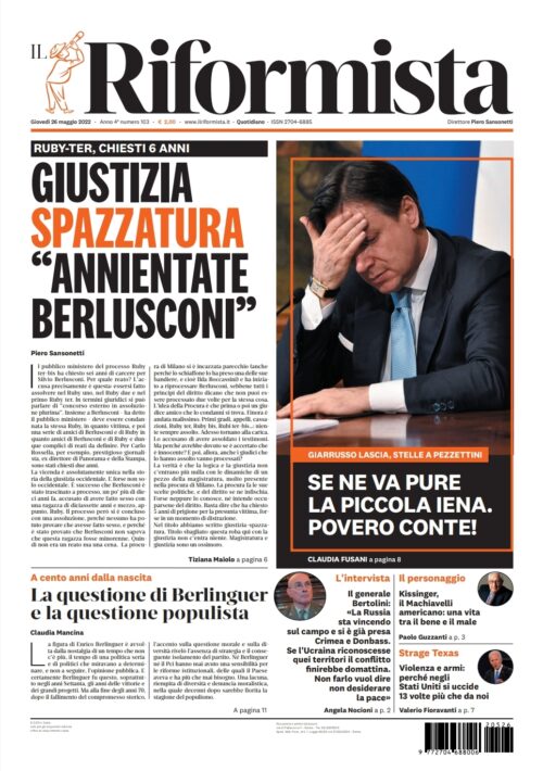 Quotidiano del 26 maggio 2022