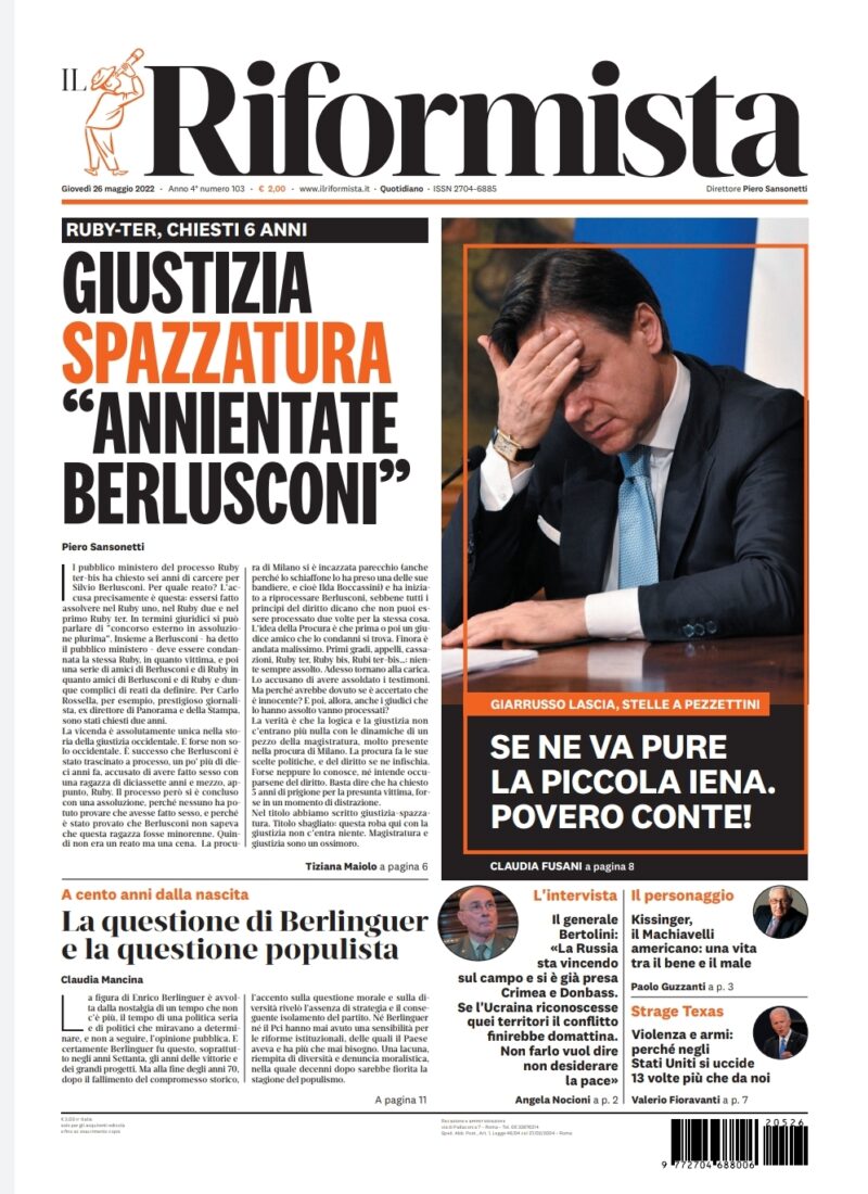 Quotidiano del 26 maggio 2022