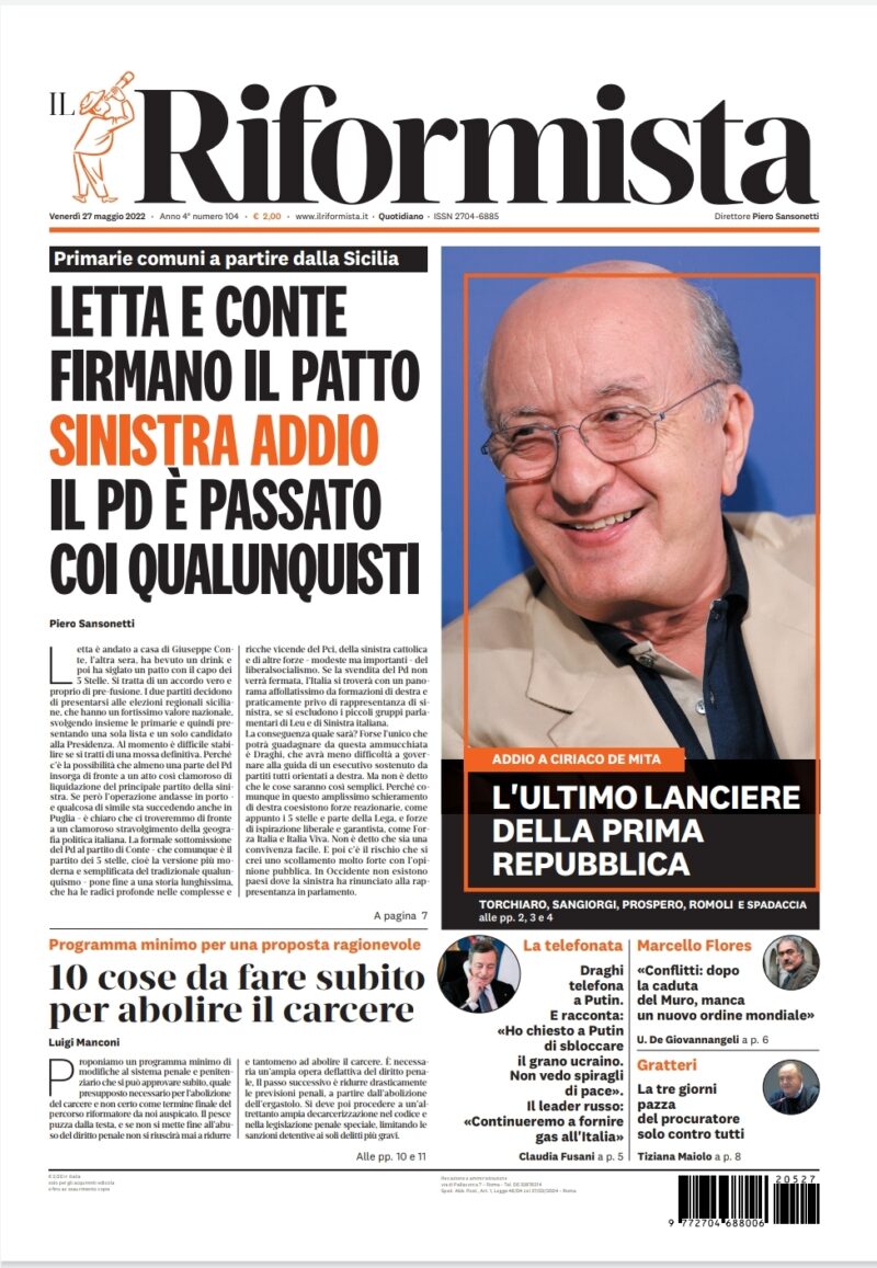 Quotidiano del 27 maggio 2022