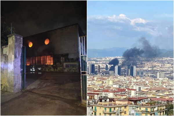 Incendio a ex mercato ortofrutticolo, aria ancora irrespirabile: “In fiamme rifiuti, plastica e bombole”
