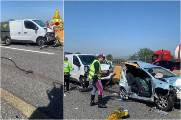 Incidente tra auto e furgone sull’A4, quattro morti e due feriti gravi nella carambola: chiusa l’autostrada