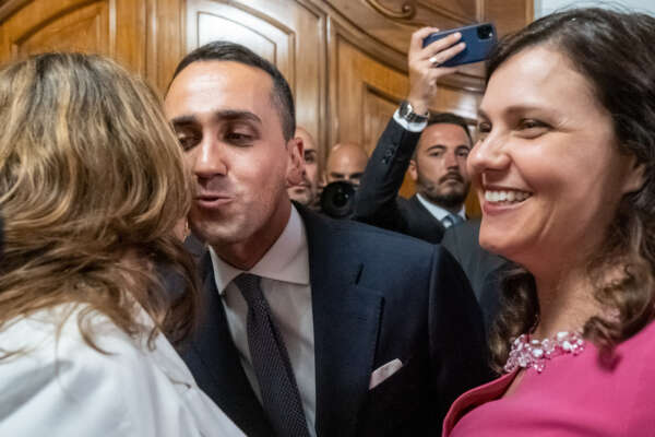 Foto Mauro Scrobogna /LaPresse
21-06-2022 Roma, Italia
Politica
Crisi M5S
Nella foto: il Ministro degli Esteri Luigi Di Maio annuncia la costituzione di nuovi gruppi parlamentari in seguito alla crisi del movimento 5stelle

Photo Mauro Scrobogna/LaPresse 
June 21, 2022 Rome Italy
Politics
M5S crisis
In the photo: Foreign Minister Luigi Di Maio announces the establishment of new parliamentary groups following the crisis of the 5stelle movement