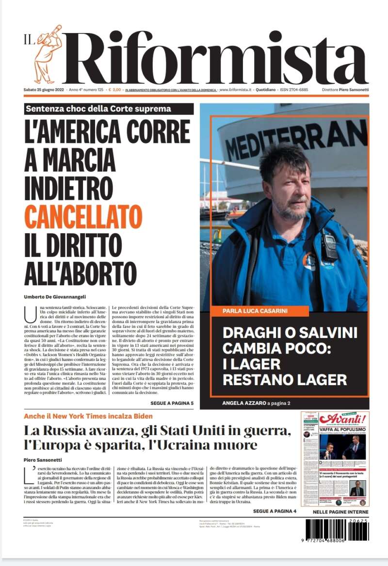 Quotidiano del 25 giugno 2022