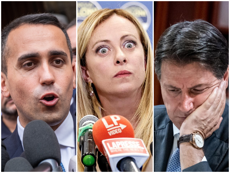 Sondaggi politici, la solitudine di Meloni in vetta e il M5s al minimo storico dopo lo sconquasso “dimaiano”