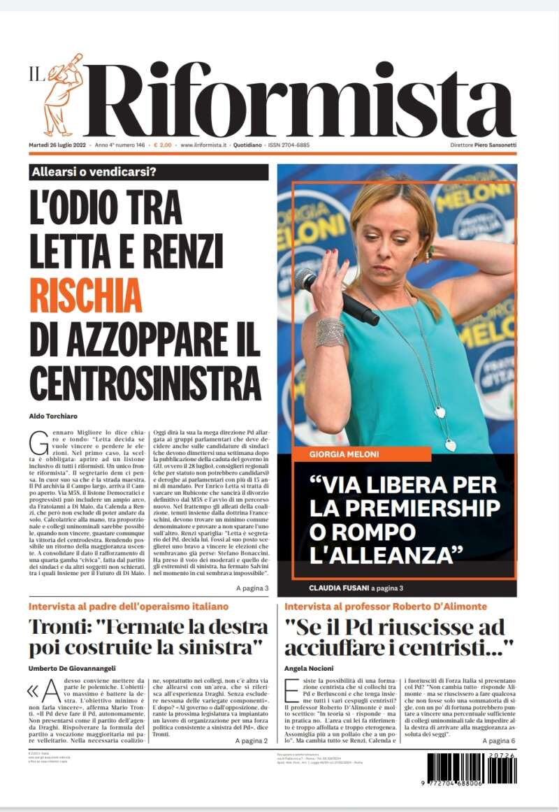 Quotidiano del 26 luglio 2022