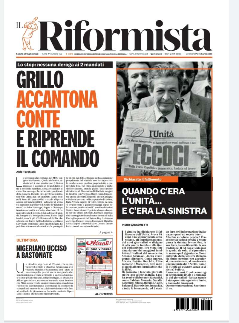 Quotidiano del 30 luglio 2022