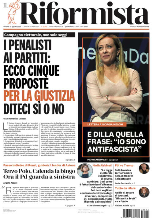 Quotidiano del 12 agosto 2022
