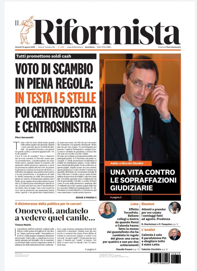 Quotidiano del 19 agosto 2022