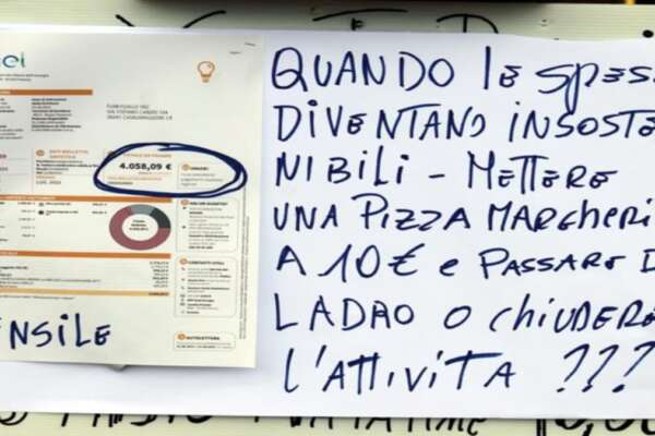 Pizza a 10 euro per la bolletta da 4mila euro, la rabbia del ristoratore: “O passo da ladro o chiudo”