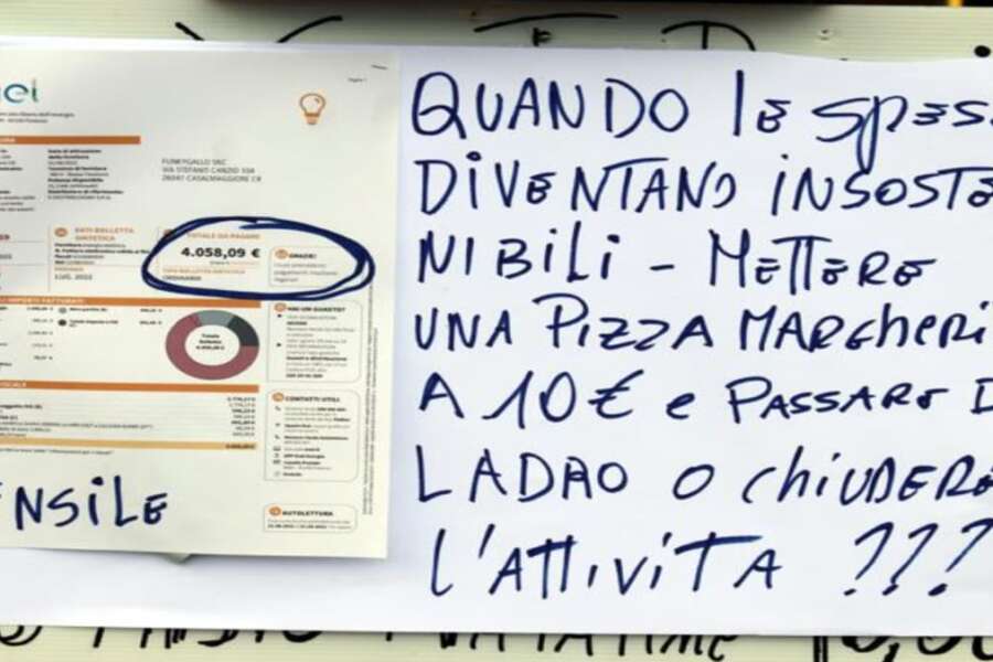 Pizza a 10 euro per la bolletta da 4mila euro, la rabbia del ristoratore: “O passo da ladro o chiudo”