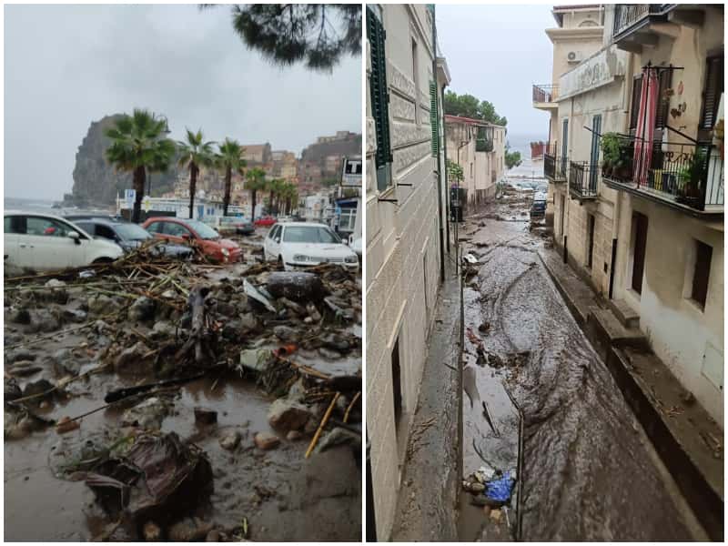 Alluvione lampo in Calabria, fiumi d’acqua e colate di fango a Scilla: “Auto e rifiuti galleggiano”