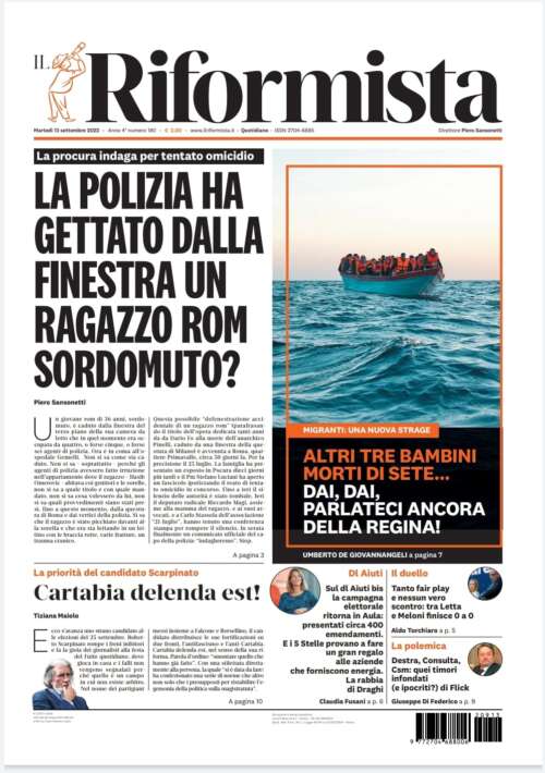 Quotidiano del 13 settembre 2022