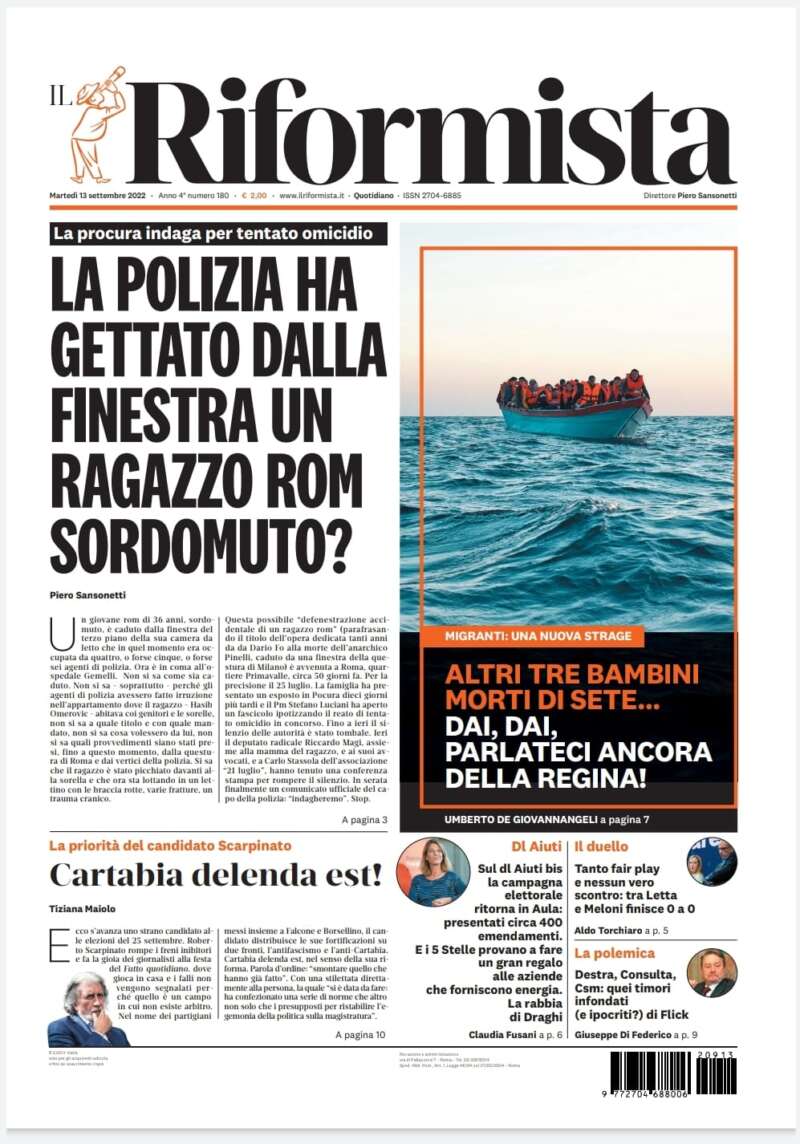 Quotidiano del 13 settembre 2022
