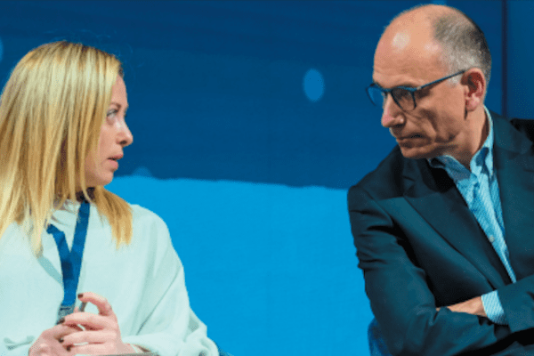 Duello Letta-Meloni, vince la noia e partono le provocazioni: “Enrico migliore amico di Giorgia”