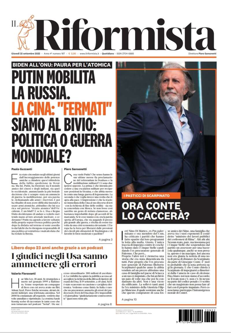Quotidiano del 22 settembre 2022