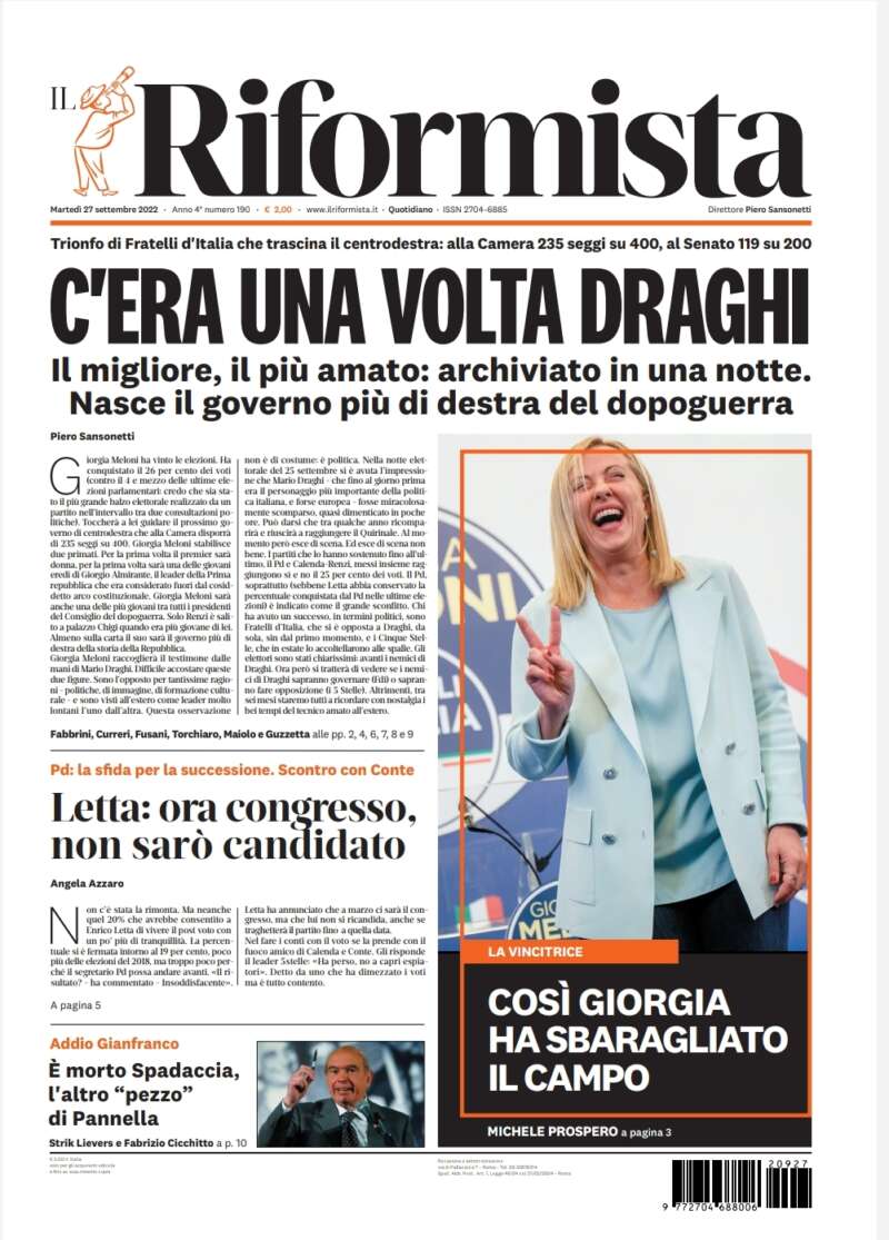 Quotidiano del 27 settembre 2022
