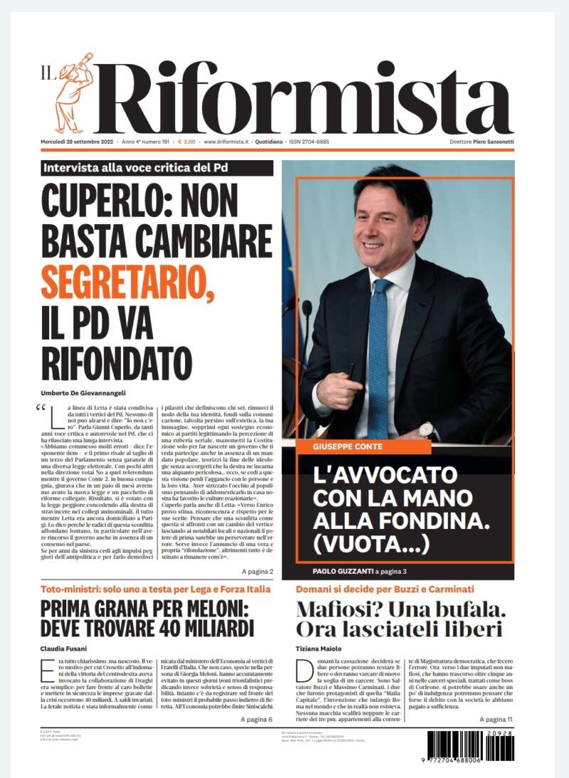 Quotidiano del 28 settembre 2022