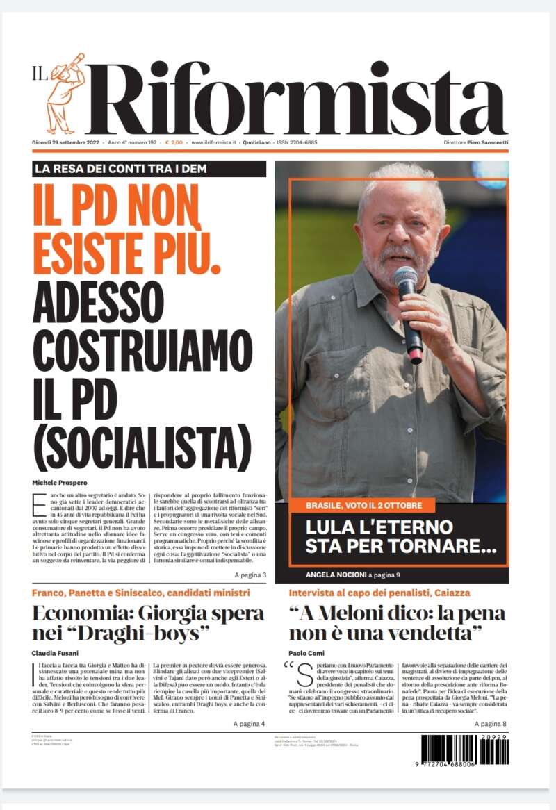Quotidiano del 29 settembre 2022