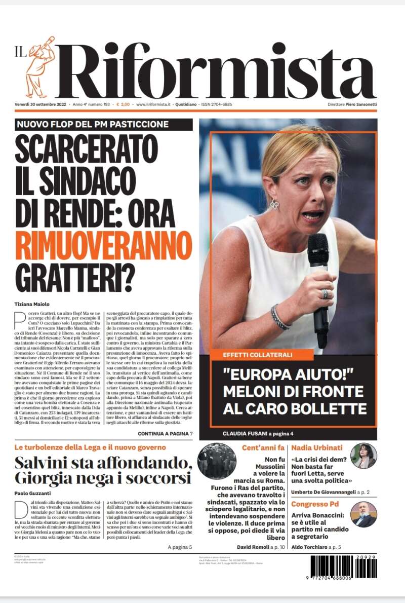 Quotidiano del 30 settembre 2022