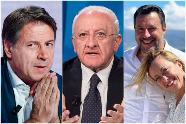 De Luca ‘solidale’ con Meloni: “Più parla, più esce al naturale: campagna burina. Conte? Educa i giovani al parassitismo”