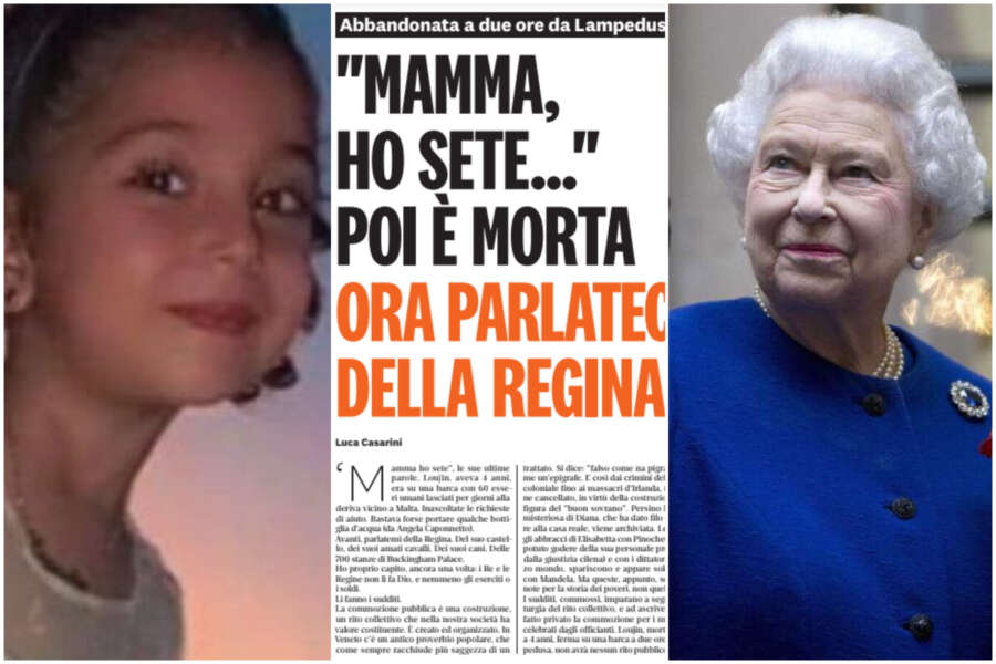 Regina cattiva e bimba buona, titolo populista del Riformista: retorico paragonare Elisabetta alla piccola migrante