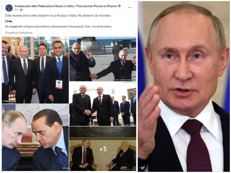 Putin in posa con i Presidenti italiani, il post criptico dell’ambasciata russa: “Ne abbiamo da ricordare”