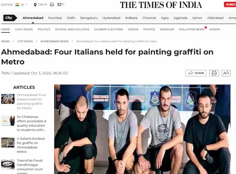 FOTO DA “TIMES OF INDIA