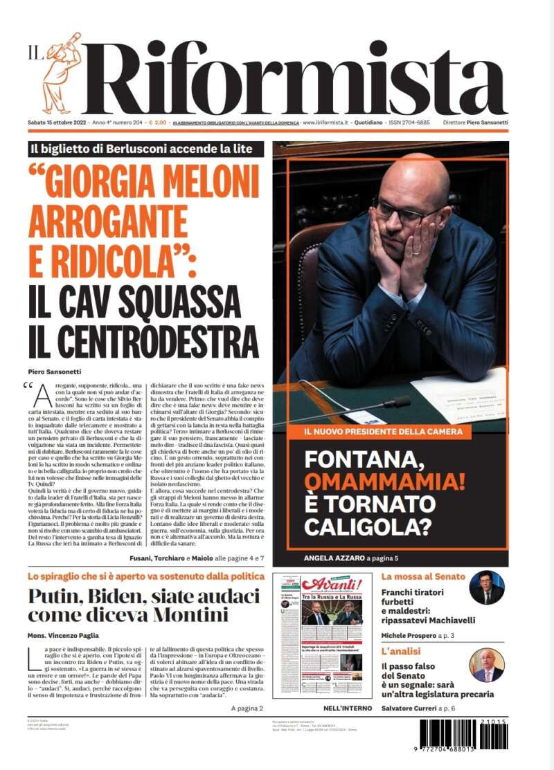 Quotidiano del 15 ottobre 2022