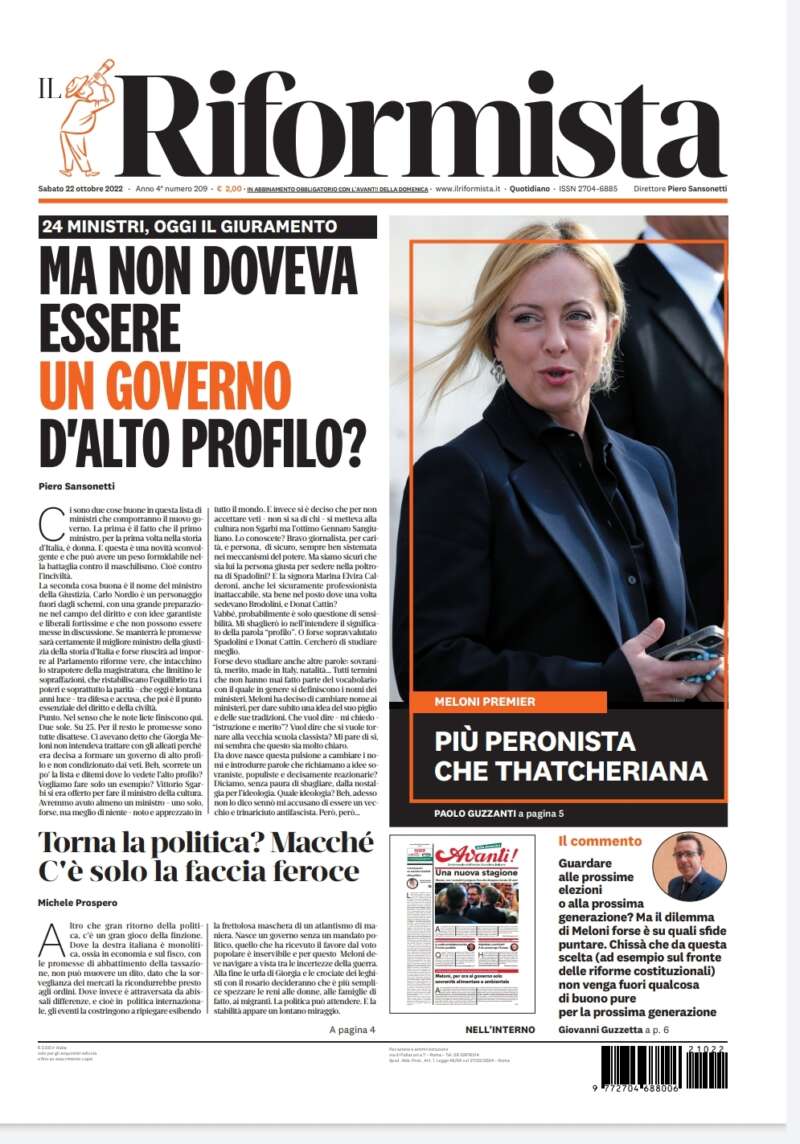 Quotidiano del 22 ottobre 2022